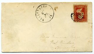 A Cover From Wellesburough,  Pa With Fine Grid Cancel On The Sc 64b,  Rose Pink photo