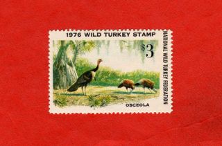 1976 National Wild Turkey Federation Stamp Nwtf1; Mnh; Osceola Wild Turkey photo