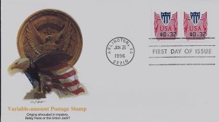 Variable - Amount Postage Stamp,  Scott No.  Cvp33 Coil Fleetwood Fdc photo