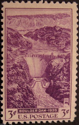 Stamp Us 3c Boulder Dam,  (1935) Cat.  774 Nh/og photo