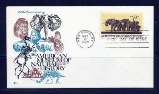 First Day Cover African Elephant Herd 6c Scott 1388 Cover Craft Fdc 1970 photo