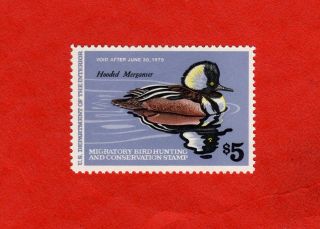 Rw45,  1978 Federal Duck Stamp; Mnh; Albert Earl Gilbert,  Hooded Merganser photo