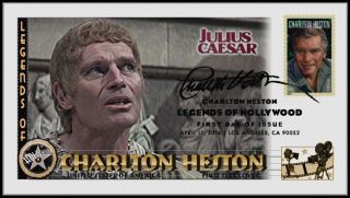 Charlton Heston. . .  Legends Of Hollywood. . .  Julius Caesar Fdc B23 photo