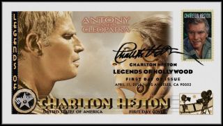 Charlton Heston. . .  Legends Of Hollywood. . .  Antony & Cleopatra Fdc B31 photo