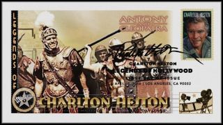 Charlton Heston. . .  Legends Of Hollywood. . .  Antony & Cleopatra Fdc B33 photo