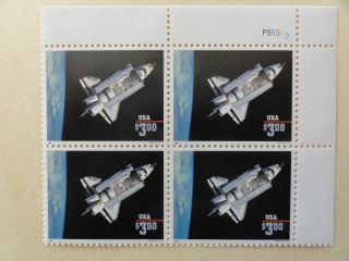 Us Scott 2544b Space Shuttle $3 Plate Block 4 Og photo