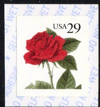 Scott 2490v 29 - Cent Red Rose Self - Adhesive Linerless Coil Single - photo