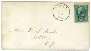 Union To Ithaca,  York Bank Note Cover Fancy Cancel photo