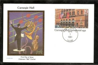 Us Sc Ux154 Carnegie Hall Centennial Fdc.  Colorano Silk Cachet photo