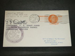 Uscgc Active Wmec - 618 Naval Cover 1974 Signed Fisheries Cachet Castle,  Nh photo