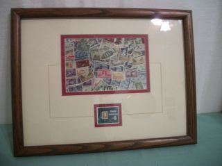 Framed 8 Cent Stamp Collecting,  Scot 1474 Postage Stamp,  Matted With Collage photo