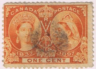 Canada 1897 Victoria Jubilee Issue 1c,  Scott 51,  F/vf - U,  Cv$ 5 photo