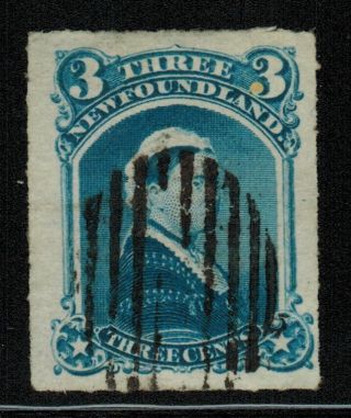 Canada Nfld 39 1877 3¢ Qv Roulette Vf Cv$14.  00 photo
