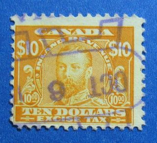 1915 $10.  00 Canada Excise Tax Revenue Vd Fx19 B 19 Cs15184 photo