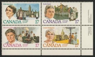 Canada 882a Br Block Emily Stowe,  Louise Mckinney photo