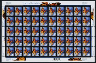 Canada Issue 22c Sheet Monarch Butterfly,  Insect photo