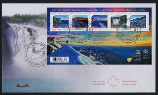 Canada Issue S/s On Fdc - Unseco World Heritage Sites photo