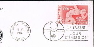 Rose Craft: Pan American Games - Scott 472 - Winnipeg Manitoba Canada 19 Vii 1967 photo