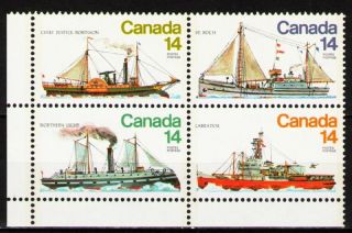 Canada 1978 Sc779a Mi711 - 14 4.  00 Mieu 1 Block Ships photo
