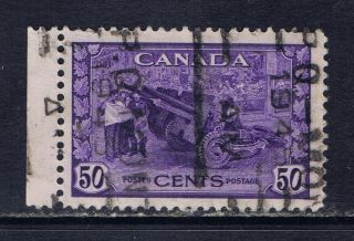 Canada 261 (7) 1942 50 Cent Violet Munitions Factory Montreal Pq Bar Cv$2.  75 photo