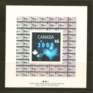 Canada 2000 Dove Hologram Souvenir Sheet photo
