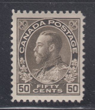 Canada 120 Vf Mh 1925 50¢ Black Brown King George V Admiral Dry Printing Scv $80 photo