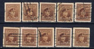 Canada 250 (4) 1942 2 Cent Brown King George Vi 10 photo