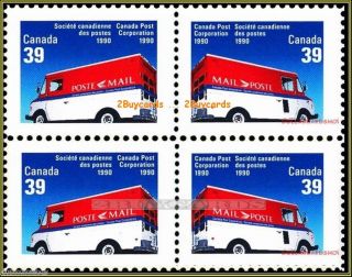 Canada 1990 Canadian Moving Post Mail Face $1.  56 Not Hinged Stamp Block photo