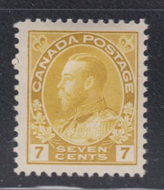 Canada 113 1912 Vf Og Lh 7¢ Yellow Ocher Admiral Stamp Scv $45.  00 photo