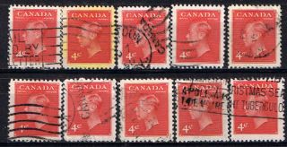 Canada 287 (1) 1949 4 Cent Dark Carmine George Vi 10 photo