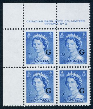 Canada O37 Tl Block Plate 2 Queen Elizabeth,  Karsh photo