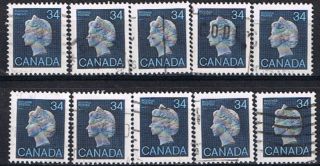 Canada 926 (2) 1985 34 Cent Dark Blue & Light Blue Elizabeth Ii 10 photo