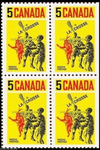Canada 1968 Canadian La Crosse Yellow Face 20 Cent Right Coil Stamp Block photo