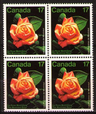 Canada 1981 Sc896 Mi805 2.  00 Mieu 1 Block Montreal Rose photo
