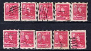 Canada 304 (6) 1951 4 Cent Rose Pink William Lyon Mackenzie King 10 photo