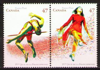 Canada 2001 Sc1895a Mi1971 - 72 2.  00 Mieu 1 Pair Games Of La Francophonie photo