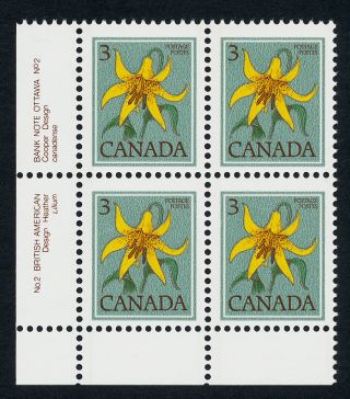 Canada 783 Bl Block Plate 2 Flower,  Canada Lily photo
