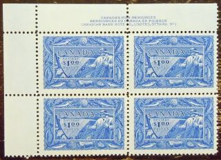 Canada Sc 302,  Plate Block Of 4 O.  G.  Xfnh Cv$225 (4 Photos) photo