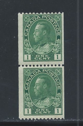 King George V Admiral Coil Pair 1 Cent 131 Nh photo