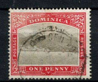 Dominica 1903 - 7 Sg 28,  1d Grey And Red A56805 photo