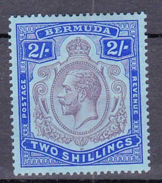 Bermuda.  Gv.  1927.  Sg.  88.  2/ - Shillings. .  Mounted. .  See Picture photo