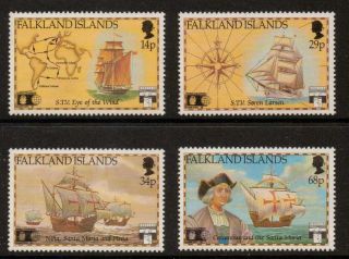 Falkland Islands Sg643/6 1991 500th Anniv Of Discovery Of America photo
