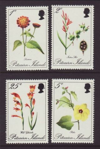 Pitcairn Island Flowers 110 - 113 Vf (12949) photo