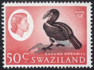 Swaziland - Sg 103 - 1962 - 66 - 50c.  Black And Rose - Red - Never Hinged photo