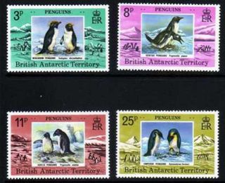 British Antarctic Territory 1979 Penguins Sg 89 - 92 Unmounted photo