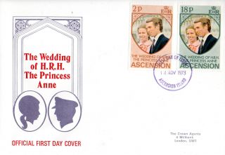 Ascension Island 14 November 1973 Royal Wedding First Day Cover photo