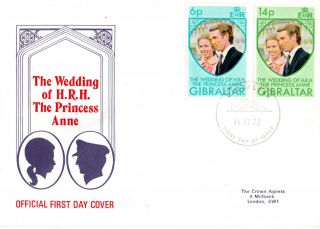 Gibraltar 14 November 1973 Royal Wedding First Day Cover Shs photo