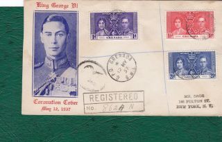 Grenada.  1937 Fdc With Registered Cachets.  Postally. photo