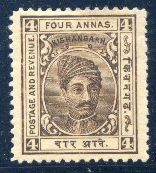 India (kishangarh) : 1904 - 10 4a Perf.  12 Sg 46b Hinged (cat £150) photo