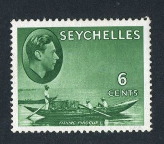 Seychelles 1941 Kgvi.  6c Green.  Mh.  Og. photo
